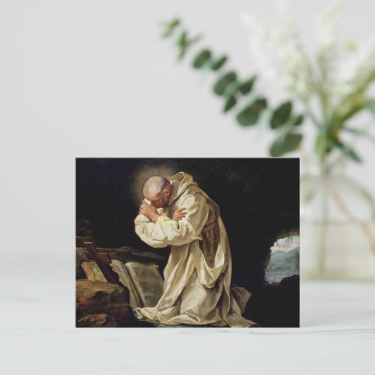 St. Bruno Praying in the Desert, 1763 Briefkaart (Staand voorkant)