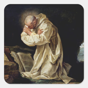 St. Bruno Praying in the Desert, 1763 Vierkante Sticker