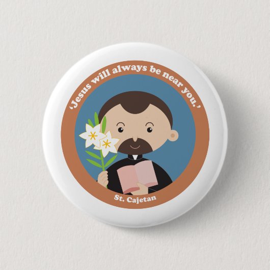 St Cajetan Ronde Button 5,7 Cm (Voorkant)