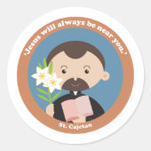 St Cajetan Ronde Sticker (Voorkant)