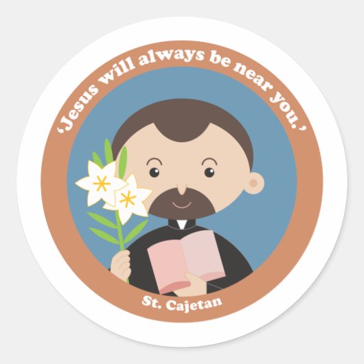 St Cajetan Ronde Sticker (Voorkant)