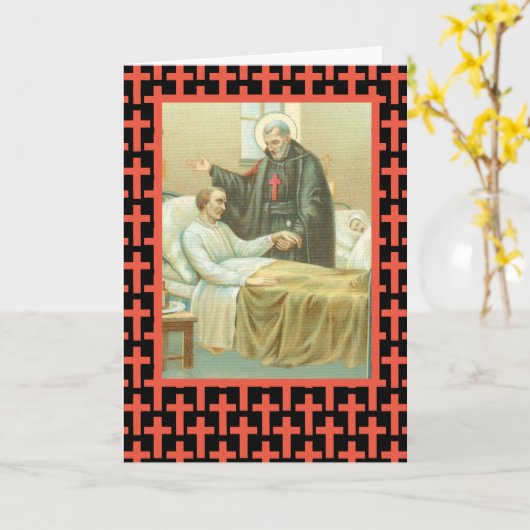St. Camillus Comforting an Ongeldige (M 021) Blank Kaart (Gele Bloem)
