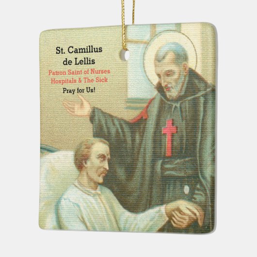 St. Camillus Comforting an Ongeldige (M 021) Keramisch Ornament (Links)