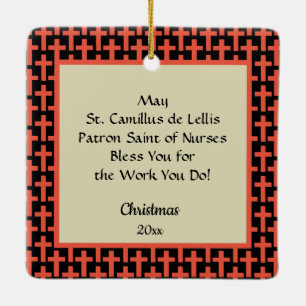 St. Camillus Comforting an Ongeldige (M 021) Keramisch Ornament