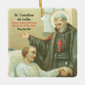 St. Camillus Comforting an Ongeldige (M 021) Keramisch Ornament (Voorkant)