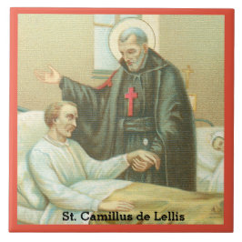 St. Camillus Comforting an Ongeldige (M 021) Tegeltje