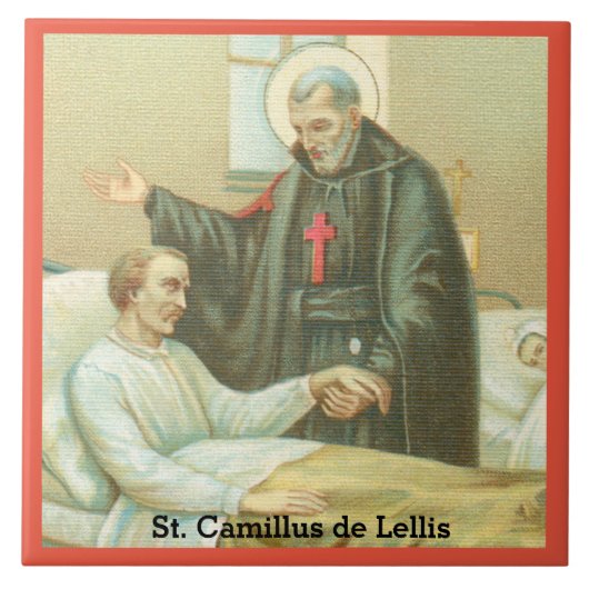 St. Camillus Comforting an Ongeldige (M 021) Tegeltje (Voorkant)