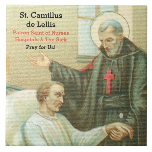 St. Camillus Comforting an Ongeldige (M 021) Tegeltje (Voorkant)