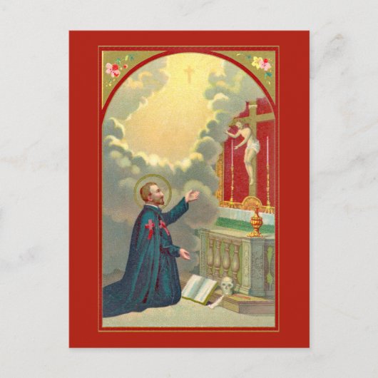 St. Camillus Praying voor een Crucifix (M 020) Briefkaart (Voorkant)