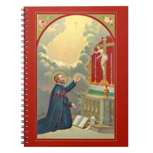 St. Camillus Praying voor een Crucifix (M 020) Notitieboek (Voorkant)
