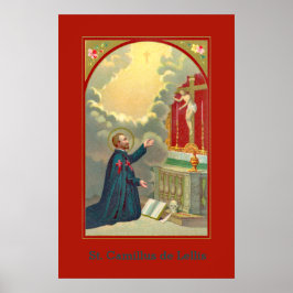 St. Camillus Praying voor een Crucifix (M 020) Poster