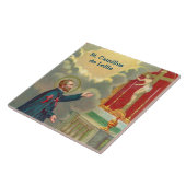 St. Camillus Praying voor een Crucifix (M 020) Tegeltje (Zijkant)