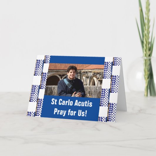 St Carlo Accutis Dank u kaart (Voorkant)