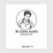 St. Carlo Accutis Religieus Icoon & Schetsontwerp Sticker (Vel)