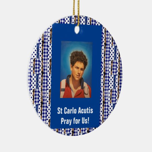 St Carlo Acutis Keramisch Ornament (Rechts)