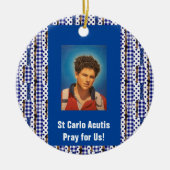 St Carlo Acutis Keramisch Ornament (Voorkant)