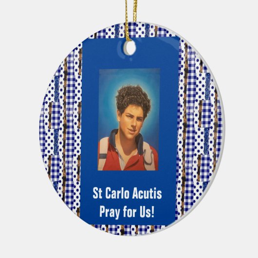 St Carlo Acutis Keramisch Ornament (Links)