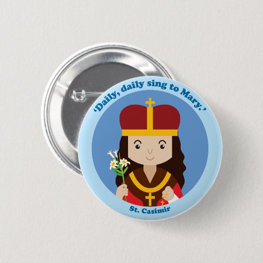 St. Casimir Ronde Button 5,7 Cm (Voorkant /achterkant)