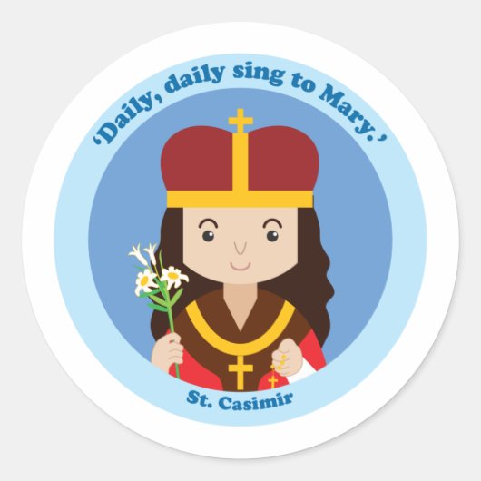 St. Casimir Ronde Sticker (Voorkant)