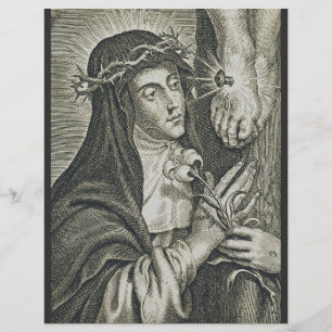 St. Catharina van Siena Kruisiging Art Noir Geloof Flyer
