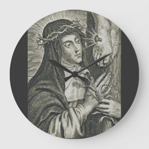 St. Catharina van Siena Kruisiging Art Noir Geloof Grote Klok