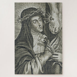 St. Catharina van Siena Kruisiging Art Noir Geloof Legpuzzel