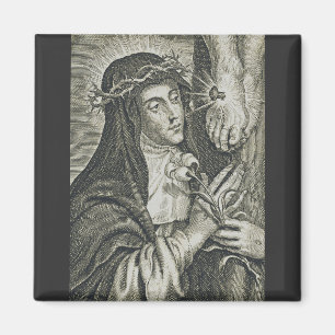 St. Catharina van Siena Kruisiging Art Noir Geloof Magneet