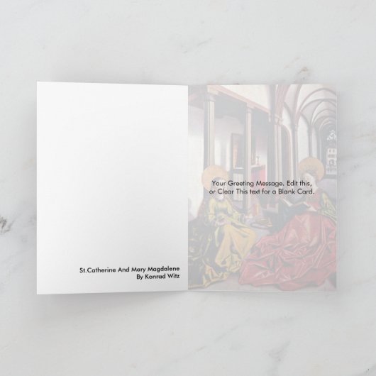 St. Catherine And Mary Magdalene By Konrad Witz Kaart (Binnen)