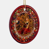 St. Catherine, Angels Red Floral Crown Christmas Keramisch Ornament (Rechts)