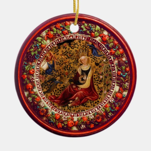 St. Catherine, Angels Red Floral Crown Christmas Keramisch Ornament (Voorkant)