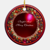 St. Catherine, Angels Red Floral Crown Christmas Keramisch Ornament (Achterkant)