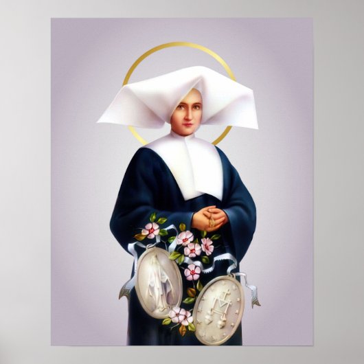 St Catherine Laboure Miraculous Medal Poster (Voorkant)