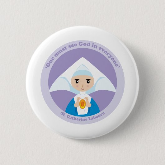 St. Catherine Laboure Ronde Button 5,7 Cm (Voorkant)