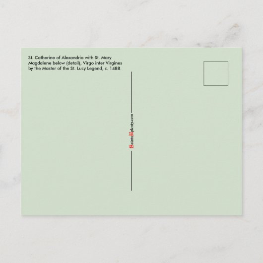 St. Catherine of Alexandria (detail; M 070) Briefkaart (Achterkant)