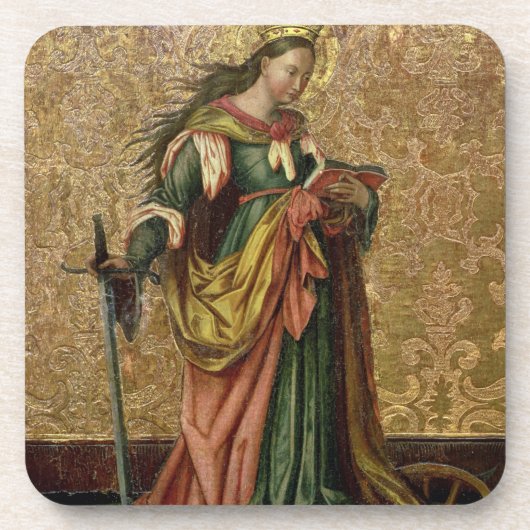 St. Catherine of Alexandria (olie op het paneel) 2 Bier Onderzetter (Voorkant)