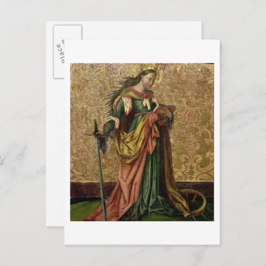 St. Catherine of Alexandria (olie op het paneel) 2 Briefkaart (Voorkant / Achterkant)