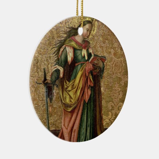 St. Catherine of Alexandria (olie op het paneel) 2 Keramisch Ornament (Rechts)