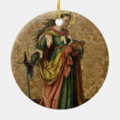 St. Catherine of Alexandria (olie op het paneel) 2 Keramisch Ornament (Achterkant)