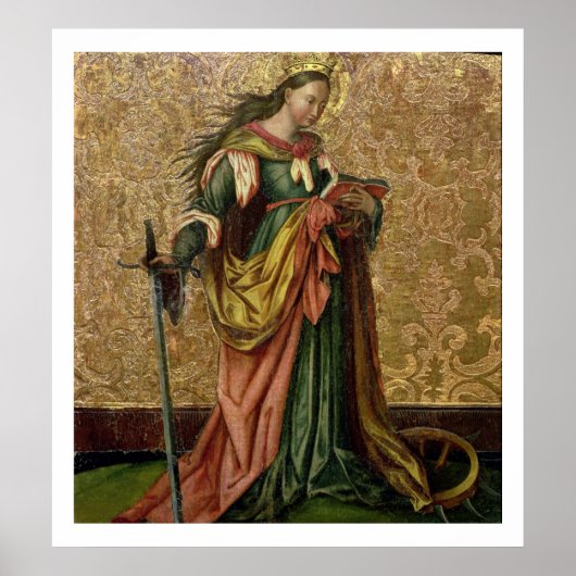 St. Catherine of Alexandria (olie op het paneel) 2 Poster (Voorkant)