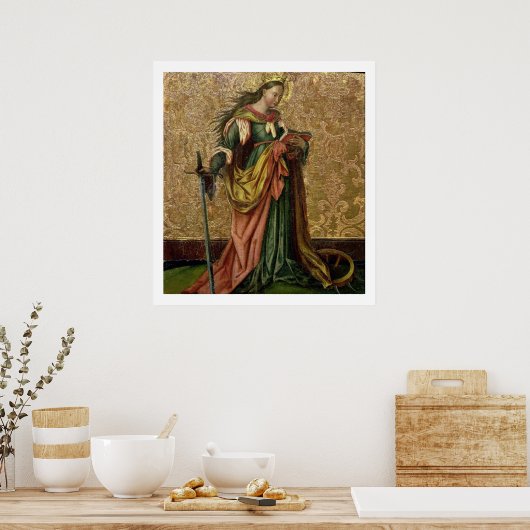 St. Catherine of Alexandria (olie op het paneel) 2 Poster (Keuken)