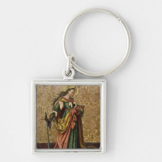 St. Catherine of Alexandria (olie op het paneel) 2 Sleutelhanger (Voorkant)