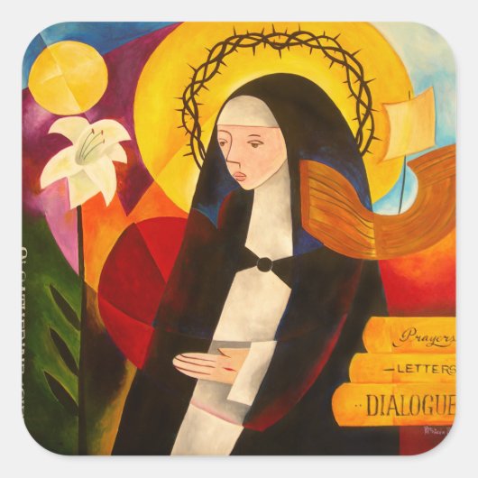 St. Catherine of Siena 2007 Vierkante Sticker (Voorkant)