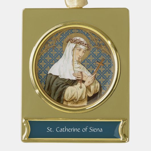 St. Catherine of Siena (BK 19) Verguld Banner Ornament (Voorkant)