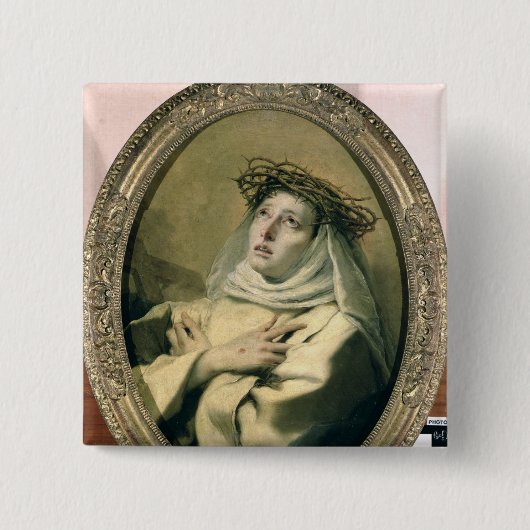 St. Catherine of Siena, c.1746 Vierkante Button 5,1 Cm (Voorkant)