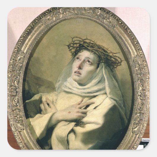 St. Catherine of Siena, c.1746 Vierkante Sticker (Voorkant)
