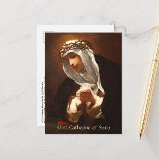 St. Catherine of Siena (Franceschini) Vertical Briefkaart (Voorkant / Achterkant in situ)