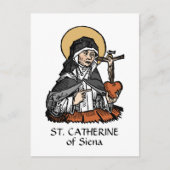 St. Catherine of Siena met Crucifix-Topped Heart Briefkaart (Voorkant)