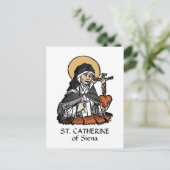 St. Catherine of Siena met Crucifix-Topped Heart Briefkaart (Staand voorkant)