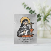 St. Catherine of Siena met Crucifix-Topped Heart Briefkaart (Staand voorkant)