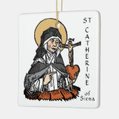 St. Catherine of Siena met Crucifix-Topped Heart Keramisch Ornament (Links)